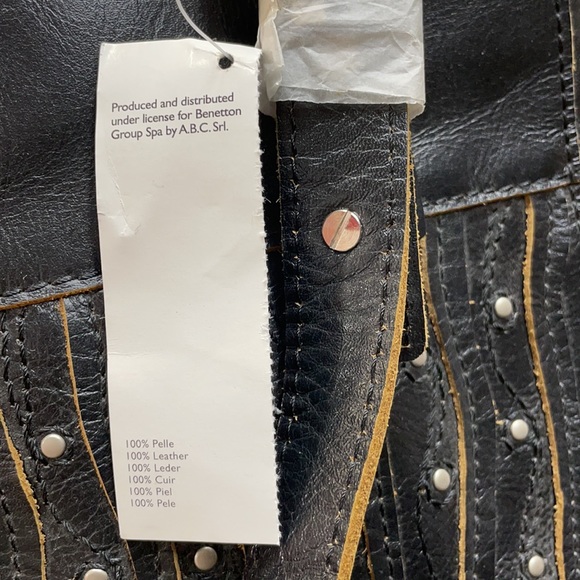 SISILY 100% LEATHER ADJUSTABLE BLACK STUDDED BAG - Picture 7 of 15